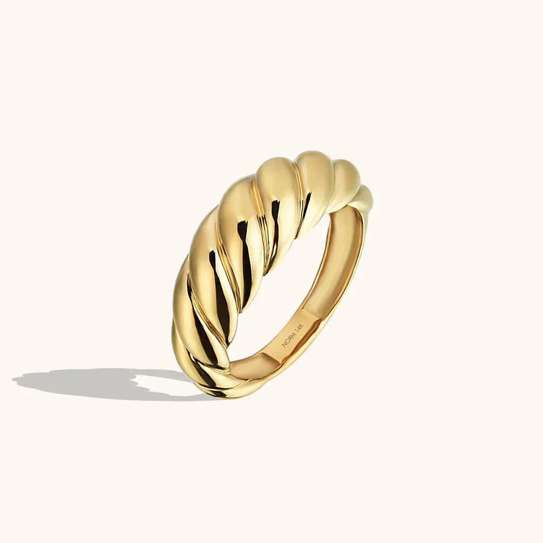 Croissant Ring | Wit Goud