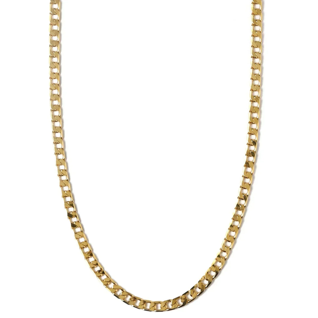 Flat Link Curb Chain Necklace | Wit Goud