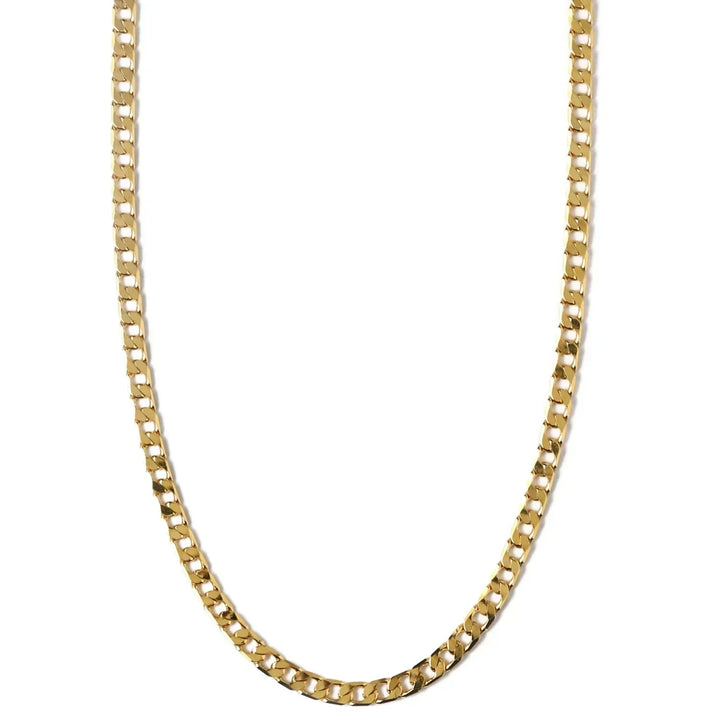 Platte Link Curb Ketting | Goud
