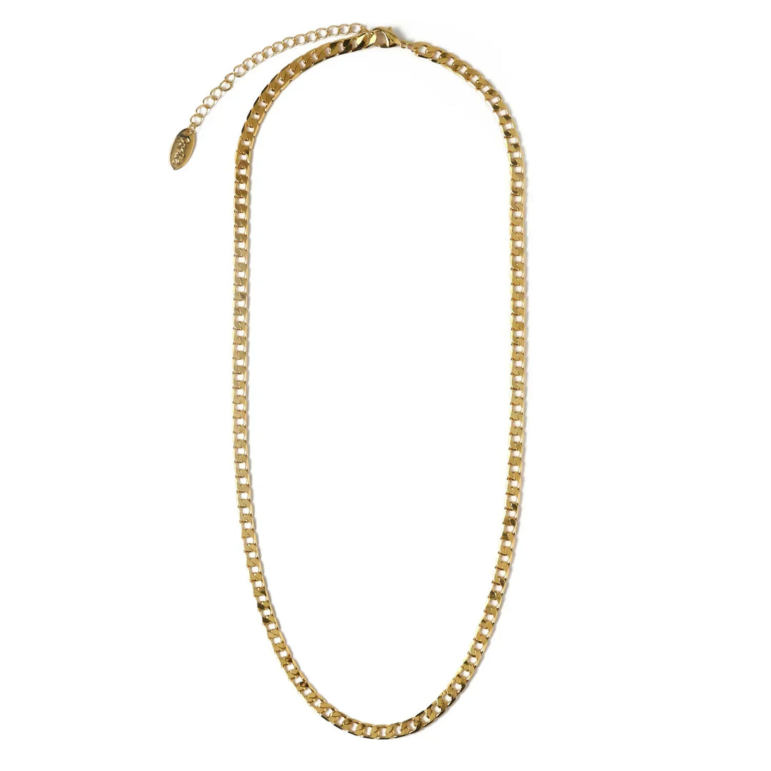 Platte Link Curb Ketting | Goud