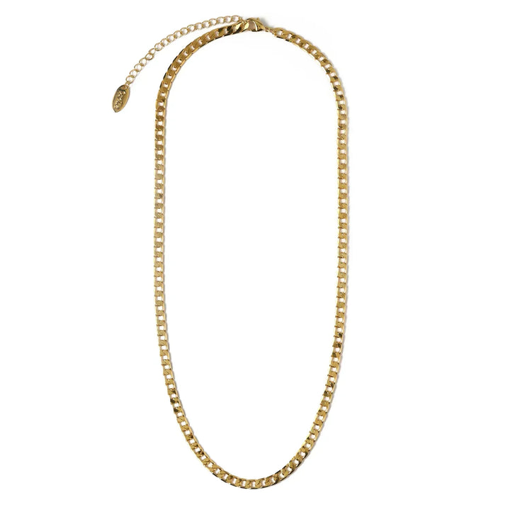 Flat Link Curb Chain Necklace | Wit Goud