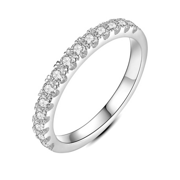 Moissanite Trouwring | Wit Goud