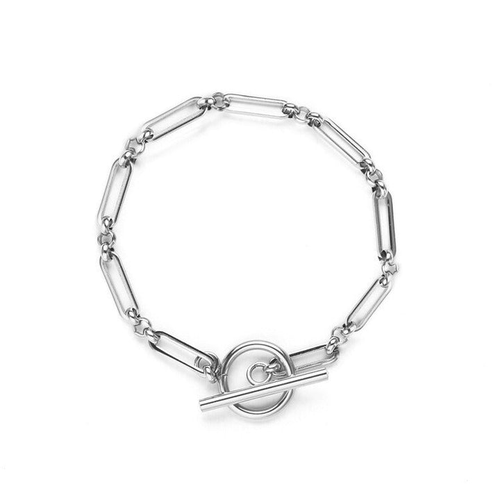 Link T-Bar Armband | Wit Goud
