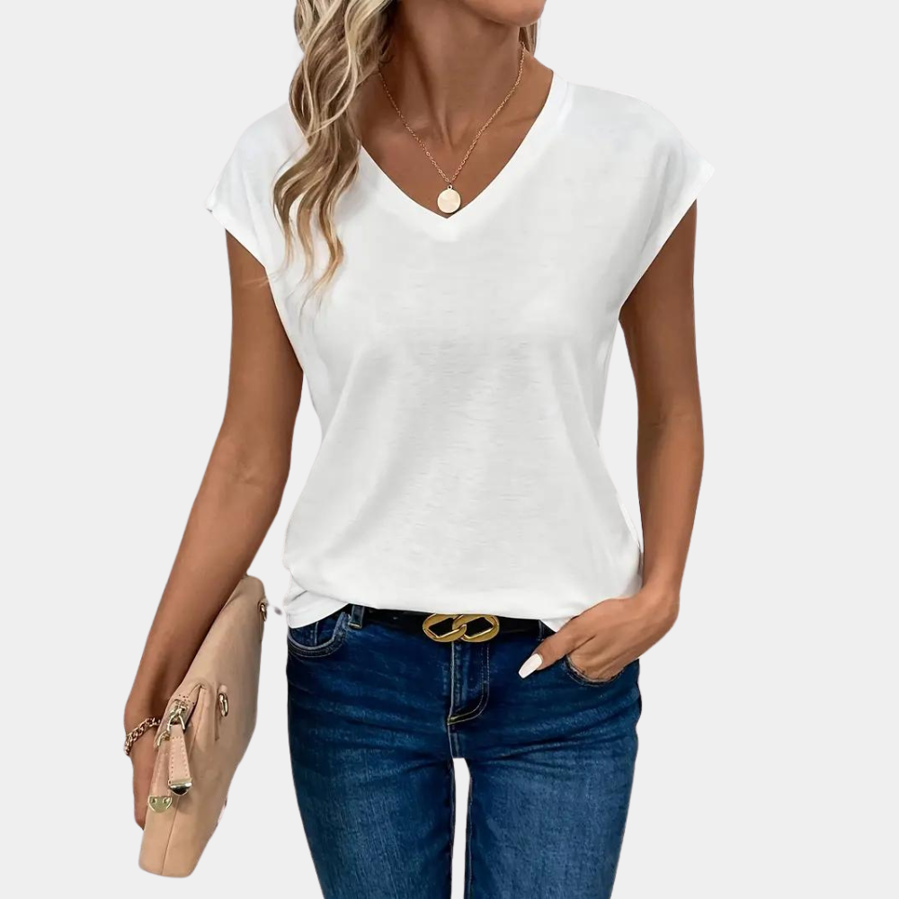 Afrodite - Stijlvolle V-hals T-shirt voor Vrouwen voor een Casual Look