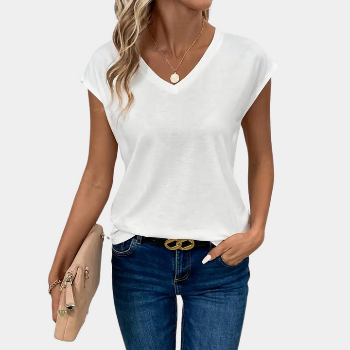 Afrodite - Stijlvolle V-hals T-shirt voor Vrouwen voor een Casual Look