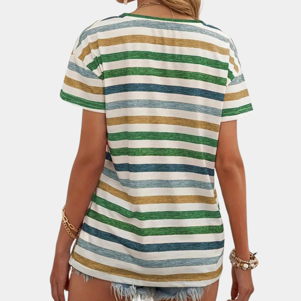 Aika - Trendy Gestreepte T-shirt voor Vrouwen in Casual Stijl