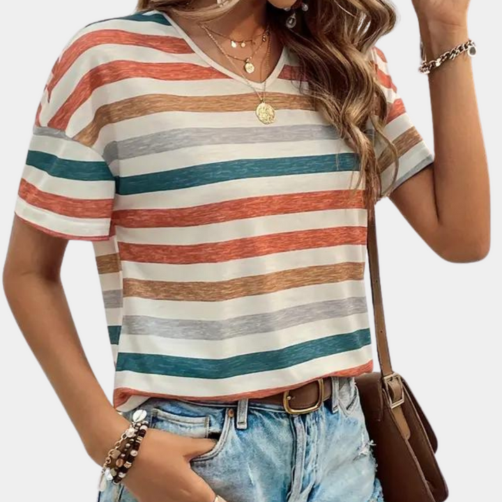 Aika - Trendy Gestreepte T-shirt voor Vrouwen in Casual Stijl