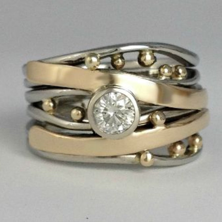 Deborah - Vintage Gouden Vergulde Zirkonia Ring