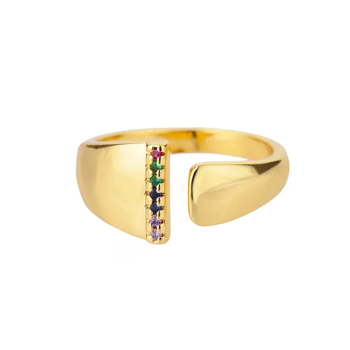 Iris - Gouden RVS Initial Ring