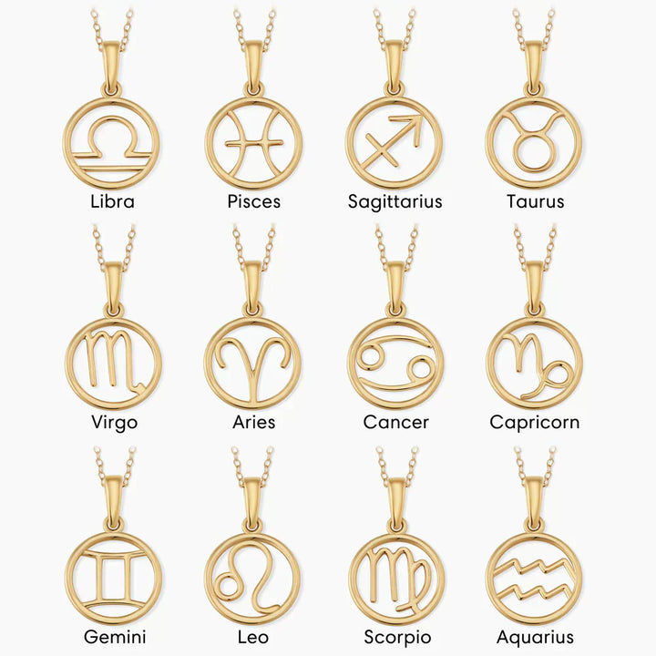 Zodiac sign ketting | Goud