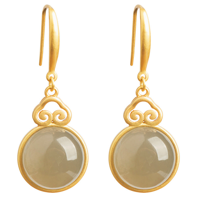 Vintage Groene Maansteen Oorbellen