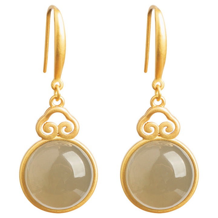 Vintage Groene Maansteen Oorbellen