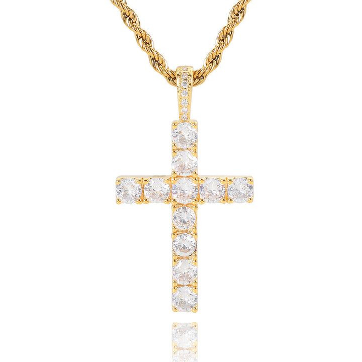 Moissanite kruis ketting | Wit Goud