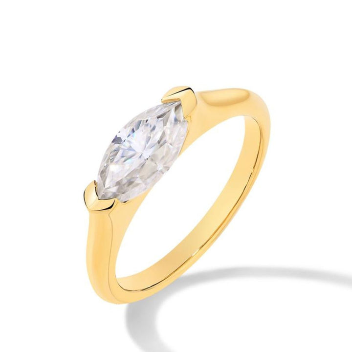 Hailey Playa Dunne Ring | Wit Goud