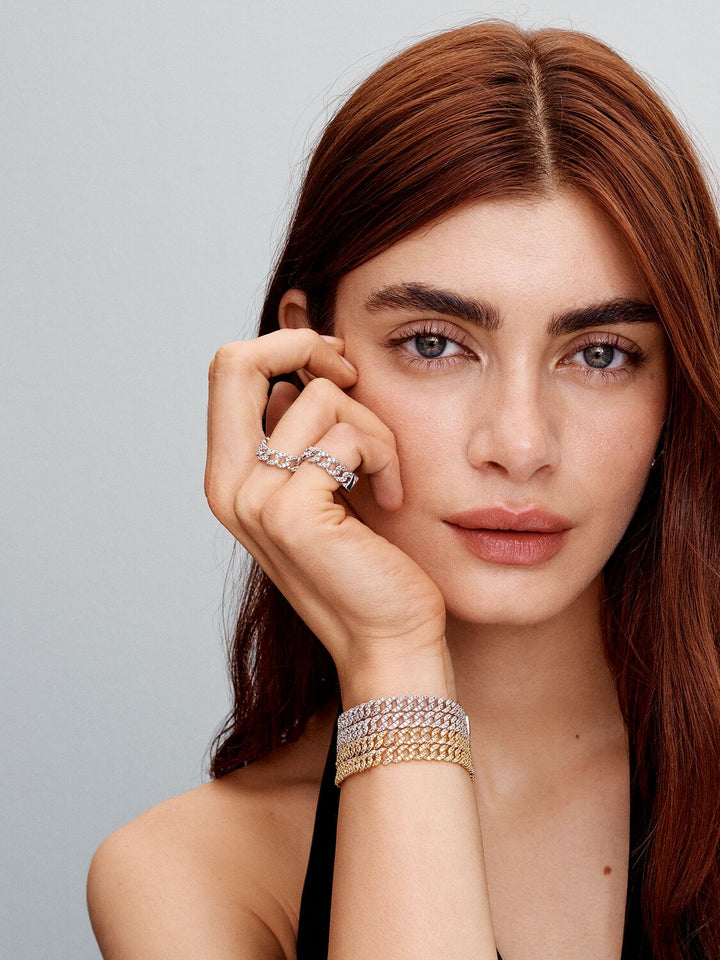 Moissanite Cuban Armband | Wit Goud