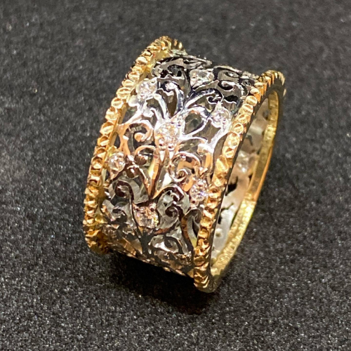 Mika - Vintage Cubic Zirconia Klimop Ring