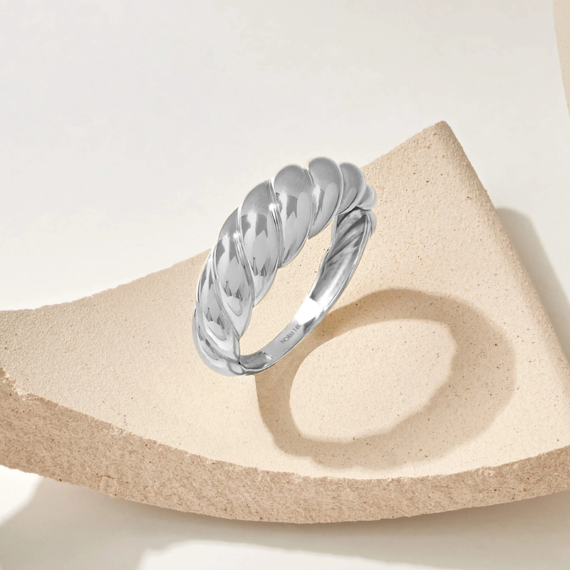 Croissant Ring | Wit Goud