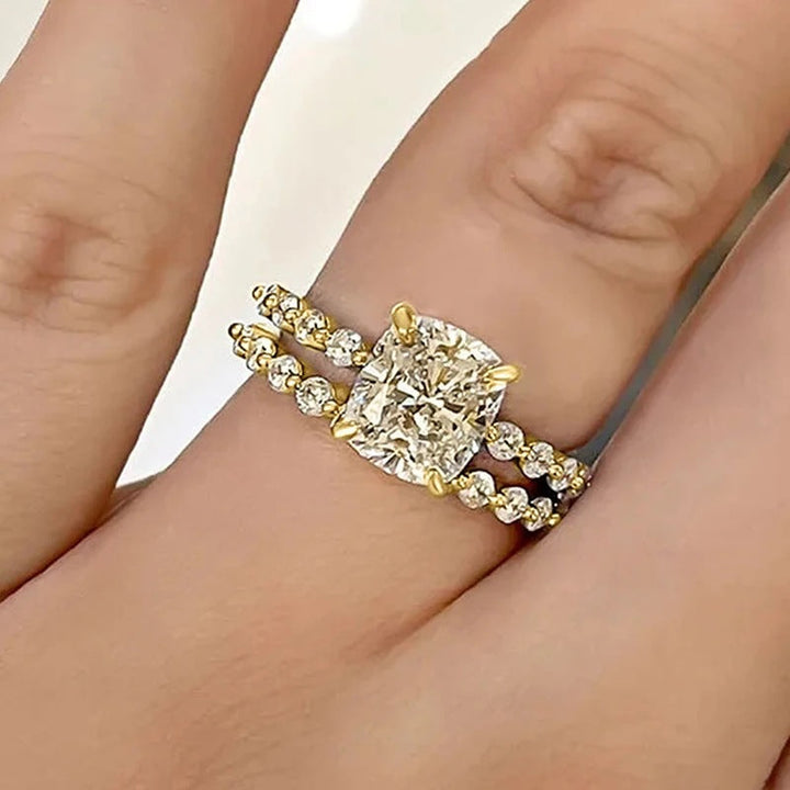 Bruidskussen 2PC Ring Set | Goud