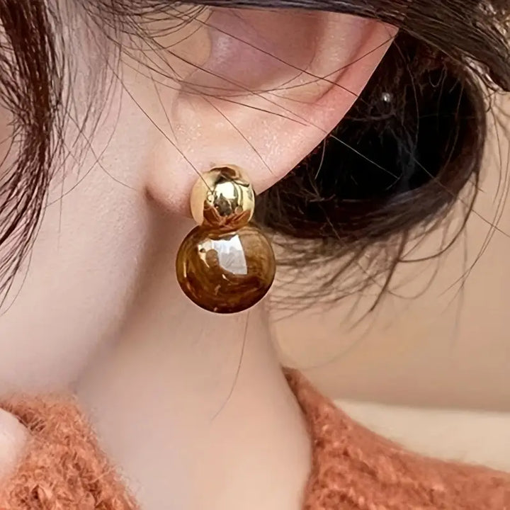 Aurélie Amber Dangle Oorbellen | Goud
