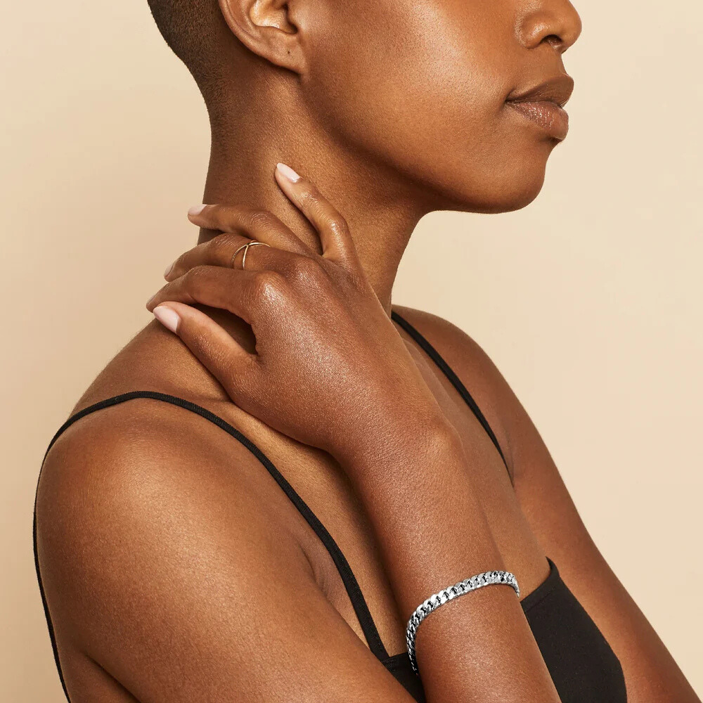 Estate Cubaanse Armband | Wit Goud