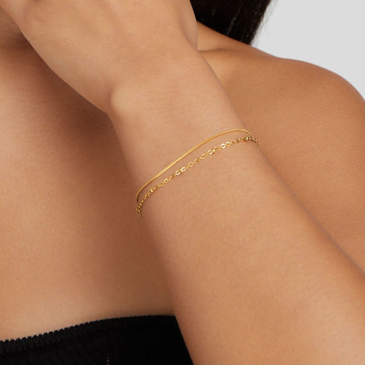 Pia Gouden Gelaagde Armband