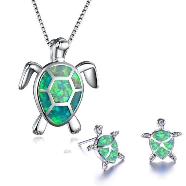 Opal Zeeschildpad Sieraad Set