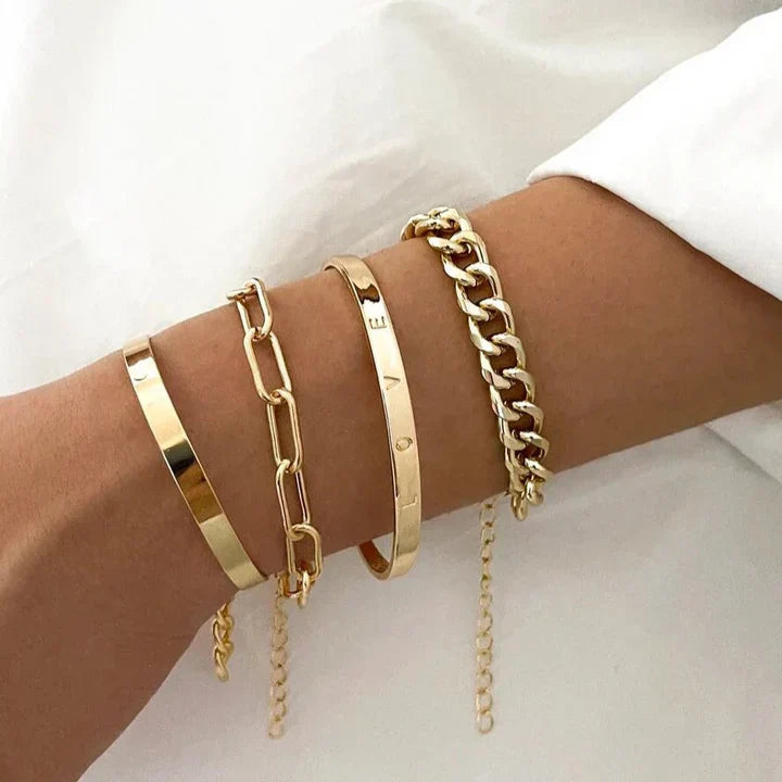 Elan Mercer Armband Set | Wit Goud