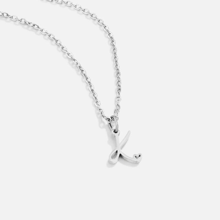 Zilveren Letter Hart Ketting
