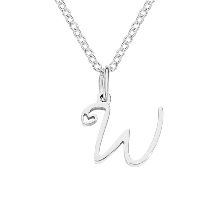 Zilveren Letter Hart Ketting