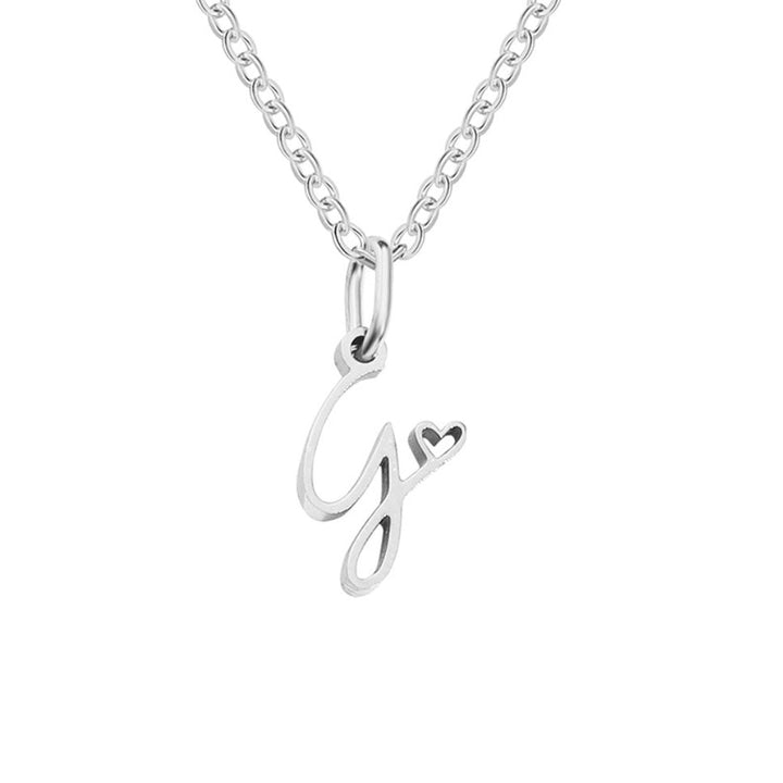 Zilveren Letter Hart Ketting