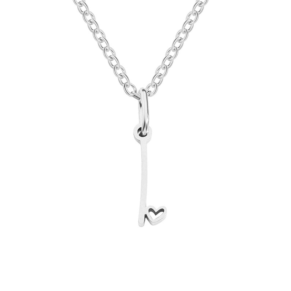 Zilveren Letter Hart Ketting