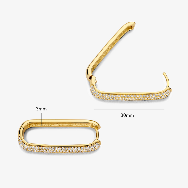 Grote Icon Pavé Hoops | Goud