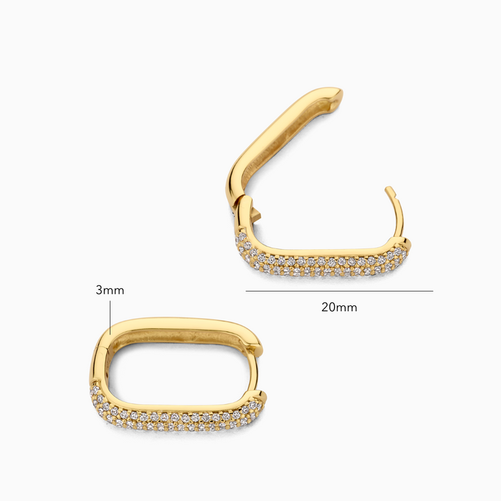 Icon Pavé Hoops | Wit Goud