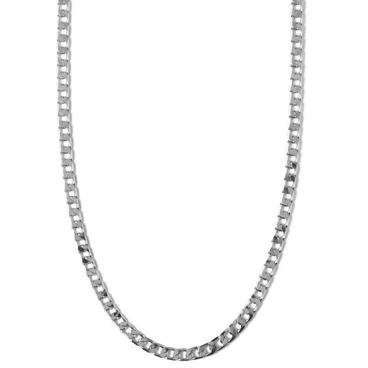 Flat Link Curb Chain Necklace | Wit Goud
