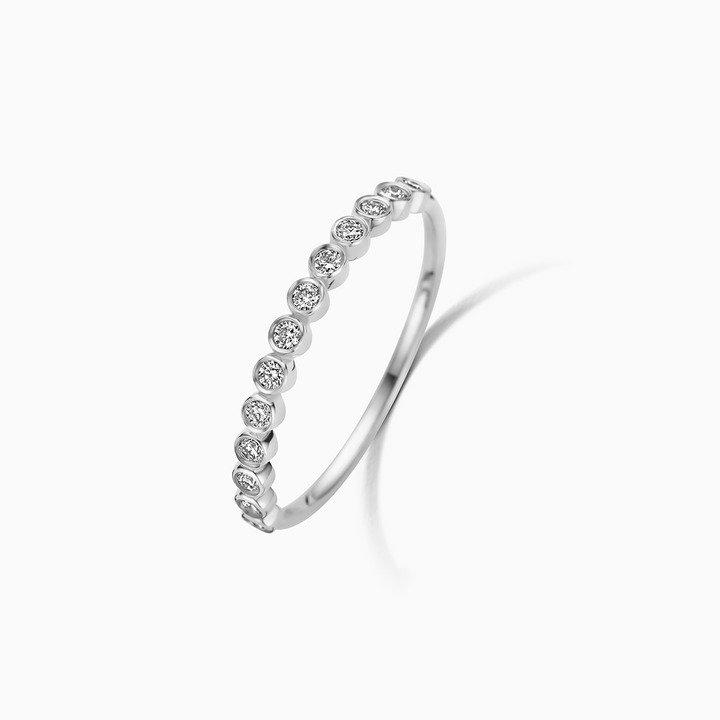 Diamant Bubbels Ring | Wit Goud